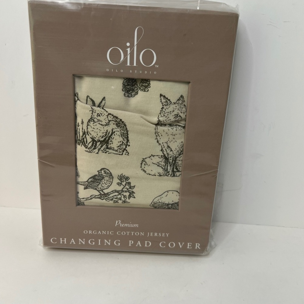 Oilo Premium Organic Cotton Jersey Tan Woodland NIP Fits 16 x 32"